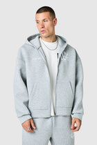 Origin Boxy Scuba Full Zip Hood - Grey Marl