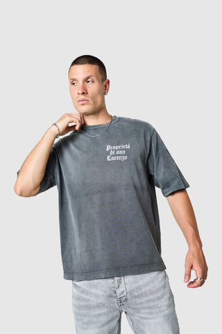 San Lorenzo T Shirt - Black Acid Wash