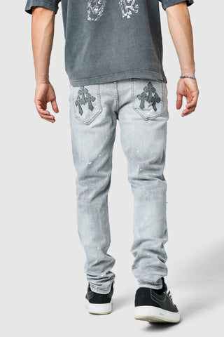 Leone Slim Jean  - Light Grey Denim