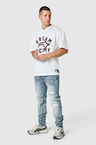 Dillon Slim Biker Jean - Mid Blue