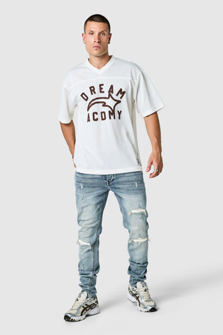 Dillon Slim Biker Jean - Mid Blue