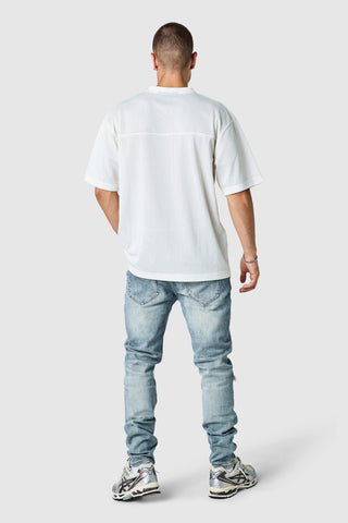 Dillon Slim Biker Jean - Mid Blue