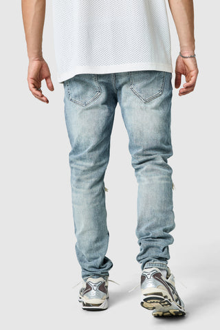 Dillon Slim Biker Jean - Mid Blue