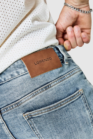 Dillon Slim Biker Jean - Mid Blue