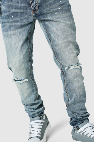 Leone Slim Jean  - Mid Blue