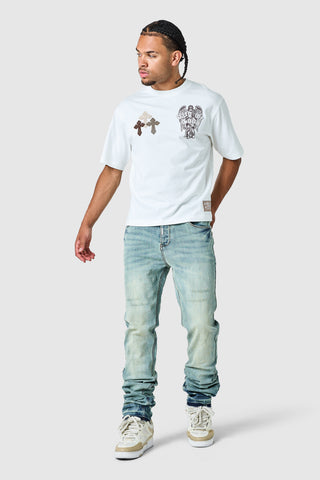 Stacked Jean  - Champagne Blue