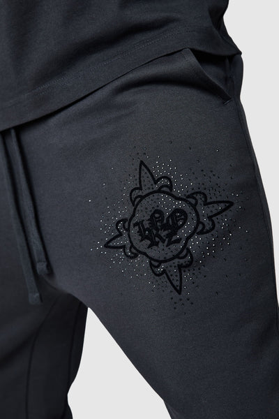 Icon Diamante Jogger - Black