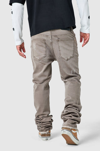 Stacked Jean  - Washed Taupe