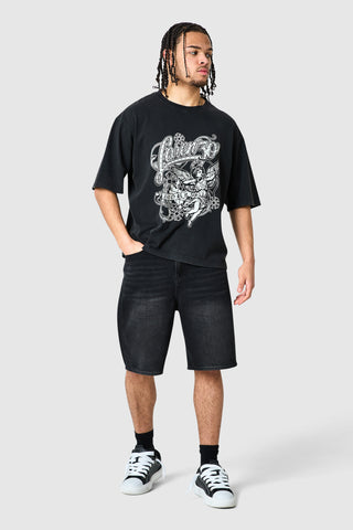 Staples Jort - Black Denim