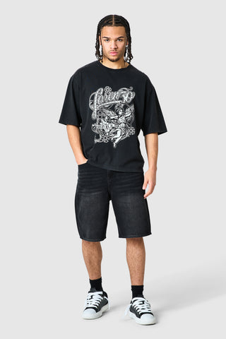 Staples Jort - Black Denim