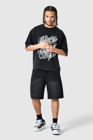 Staples Jort - Black Denim