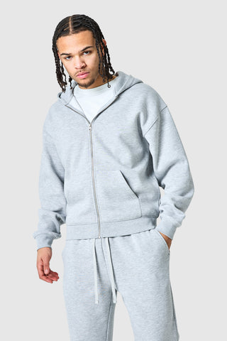 Uniform Zip Hood - Grey Marl