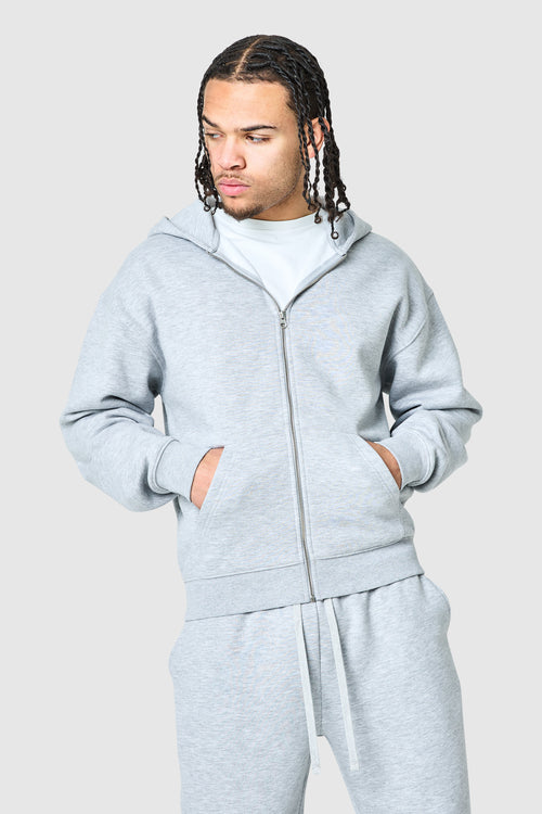 Uniform Zip Hood - Grey Marl