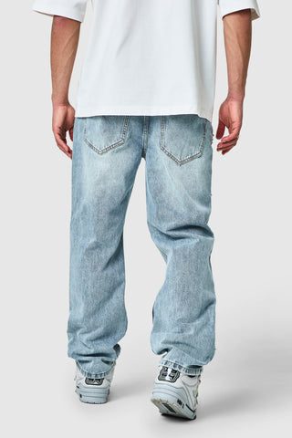 Jewel Straight Jean - Blue Stone Wash