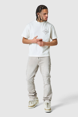 Oasis Flare Jean - Cream Grey