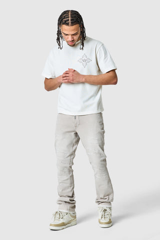 Oasis Flare Jean - Cream Grey