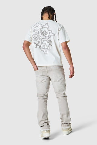 Oasis Flare Jean - Cream Grey