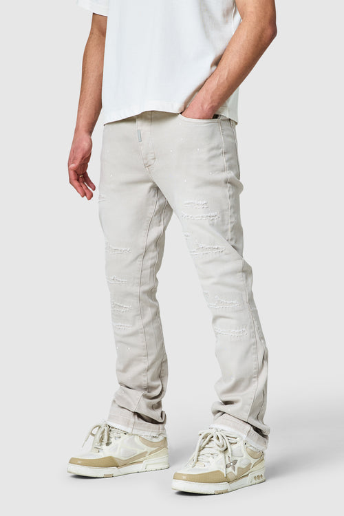 Oasis Flare Jean - Cream Grey