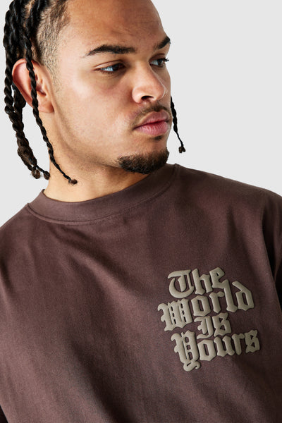 World Is Yours 3.0 Tee - Deep Brown