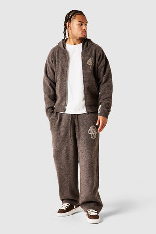 Novus Full Zip Knitted Hood - Dusty Cocoa
