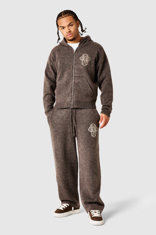 Novus Full Zip Knitted Hood - Dusty Cocoa