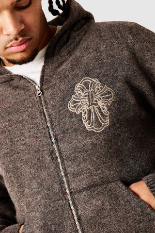 Novus Full Zip Knitted Hood - Dusty Cocoa