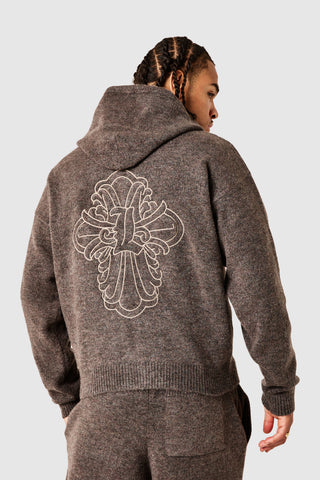 Novus Full Zip Knitted Hood - Dusty Cocoa