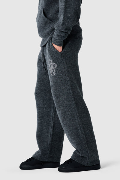 NOVUS GESTRICKTE JOGGINGHOSE – ANTHRAZIT MELIERT