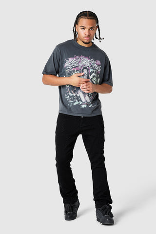 Deity Tee - Black Acid Wash