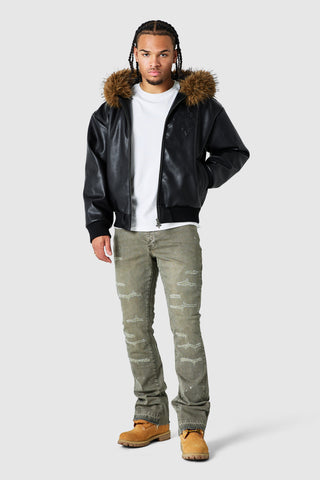 Crest PU Jacket - Black