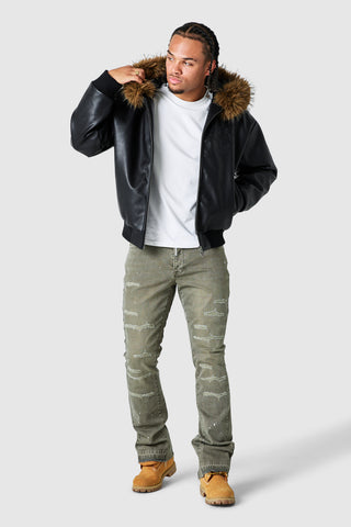 Crest PU Jacket - Black