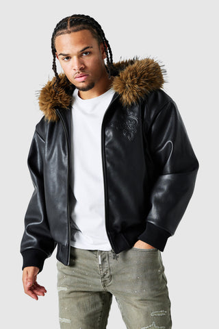 Crest PU Jacket - Black