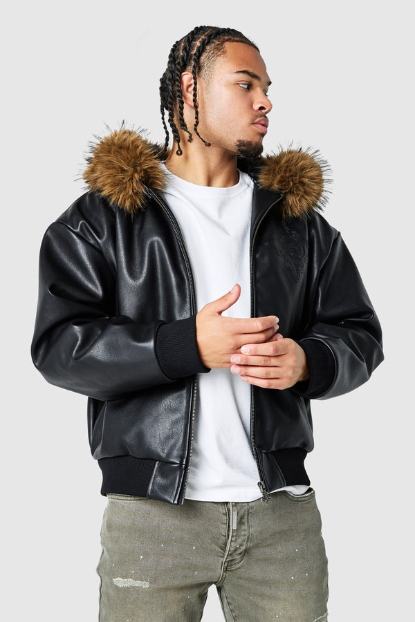 Crest PU Jacket - Black