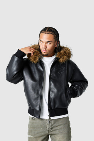 Crest PU Jacket - Black
