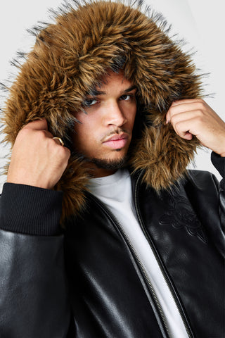 Crest PU Jacket - Black
