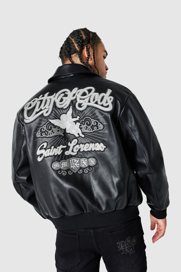 City of Gods PU Jacket - Black