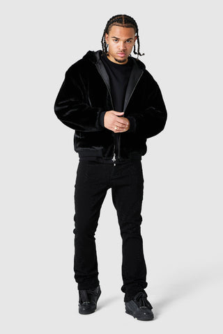Emblem Reversible Bomber Jacket - Black