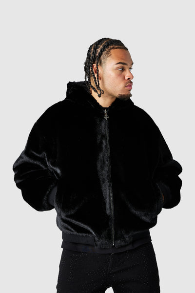 Emblem Reversible Bomber Jacket - Black