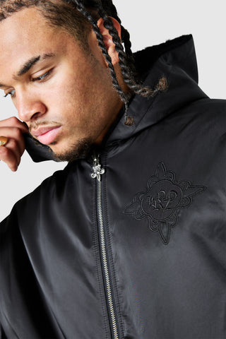 Emblem Reversible Bomber Jacket - Black