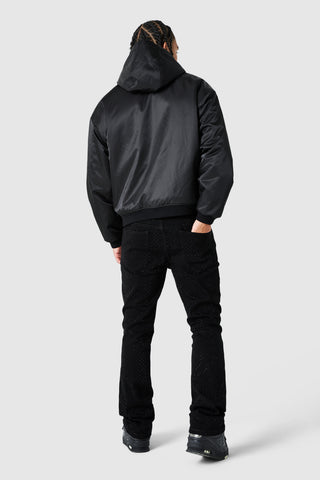 Emblem Reversible Bomber Jacket - Black