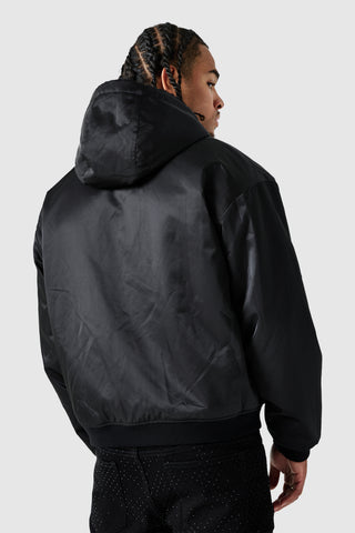 Emblem Reversible Bomber Jacket - Black