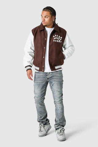 Campus Varsity Jacket - Dusty Cocoa