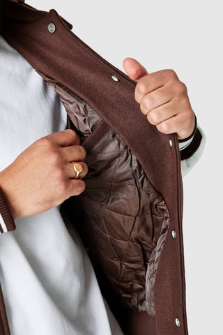 Campus Varsity Jacket - Dusty Cocoa
