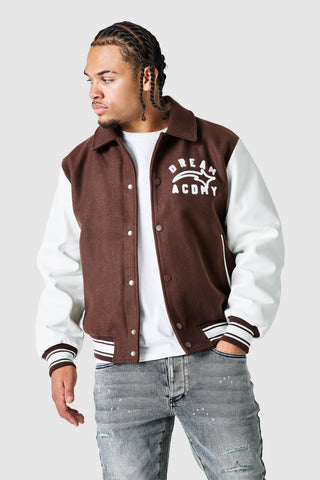Campus Varsity Jacket - Dusty Cocoa