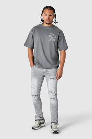 World Is Yours 3.0 Tee - Charcoal Smoke
