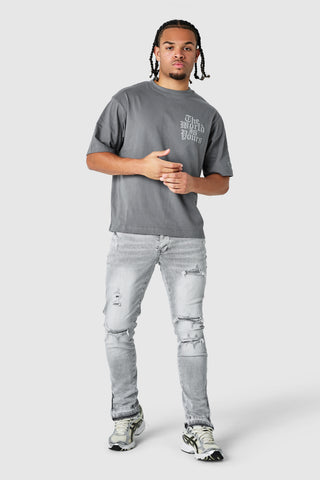 World Is Yours 3.0 Tee - Charcoal Smoke