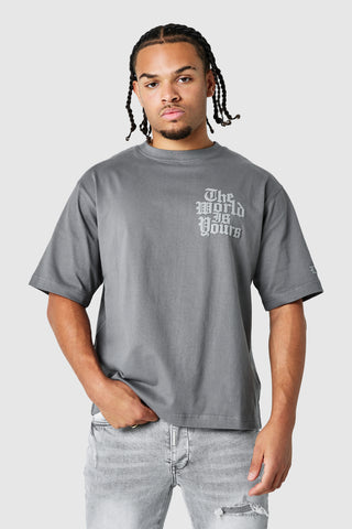 World Is Yours 3.0 Tee - Charcoal Smoke