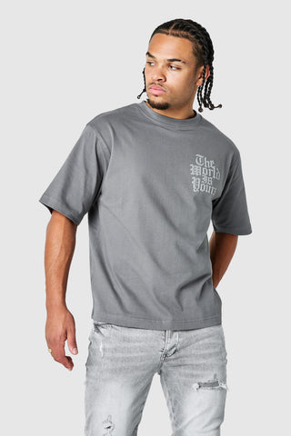World Is Yours 3.0 Tee - Charcoal Smoke