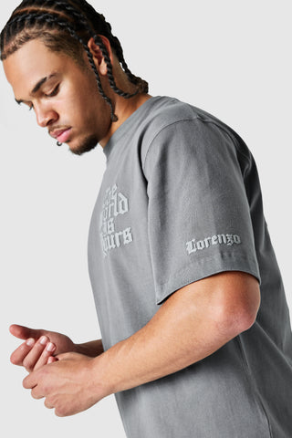 World Is Yours 3.0 Tee - Charcoal Smoke